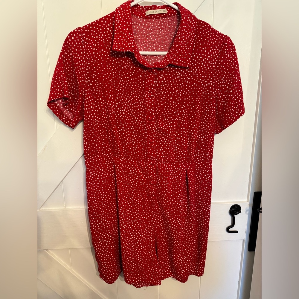 Red and White Polka Dot Romper